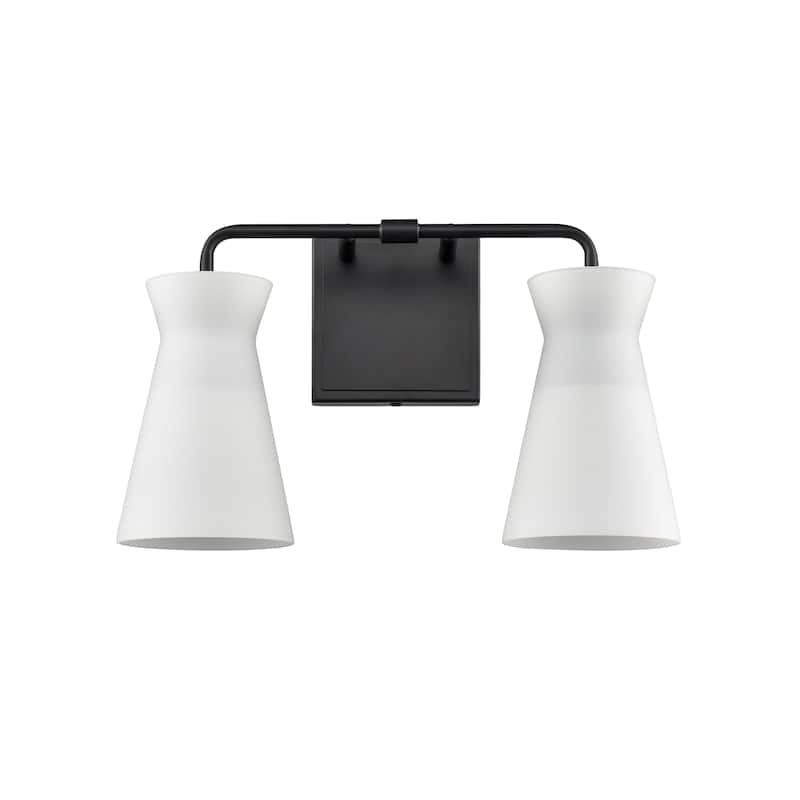 Elk Home Brookville Matte Black With Opal Glass 2 Light Vanity Light