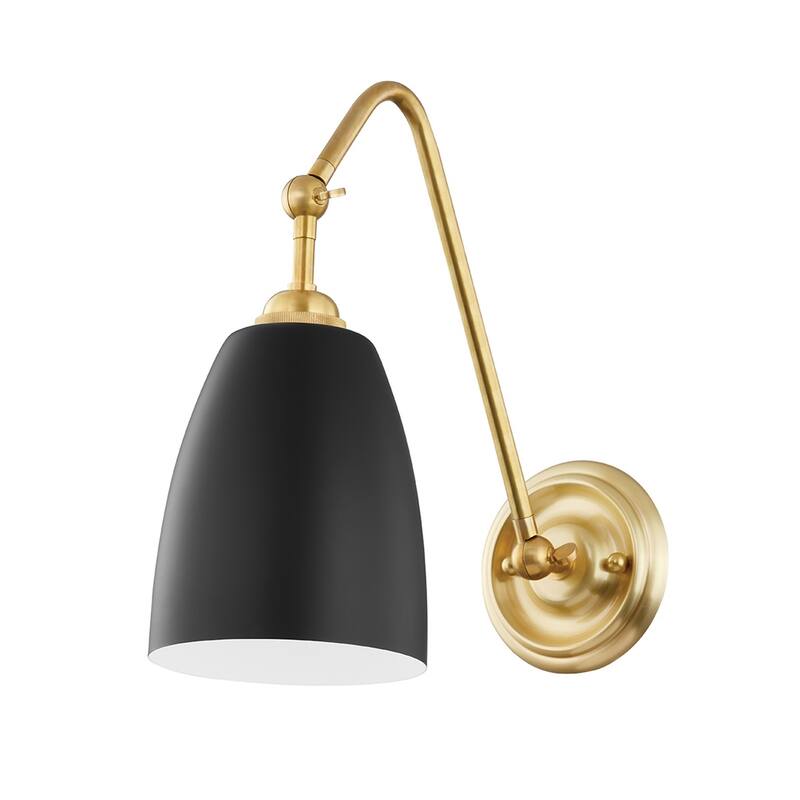 Hudson Valley Millwood 1-Light Wall Sconce - Aged Brass/Black