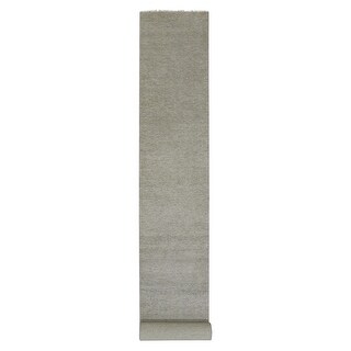 Shahbanu Rugs Scorpion Gray Pure Undyed Wool Tone on Tone Modern Grass ...