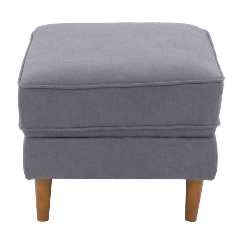 Mulberry Upholstered Mid-Century Modern Ottoman