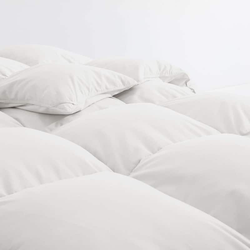 Medium Warmth All Season 600 Fill Power White Goose Feather Down Comforter Duvet Insert