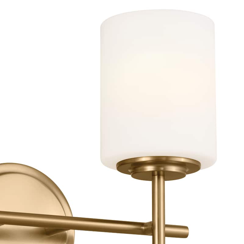 Kichler Lighting Ali 14 in. 2-Light Brushed Natural Brass Vanity Light