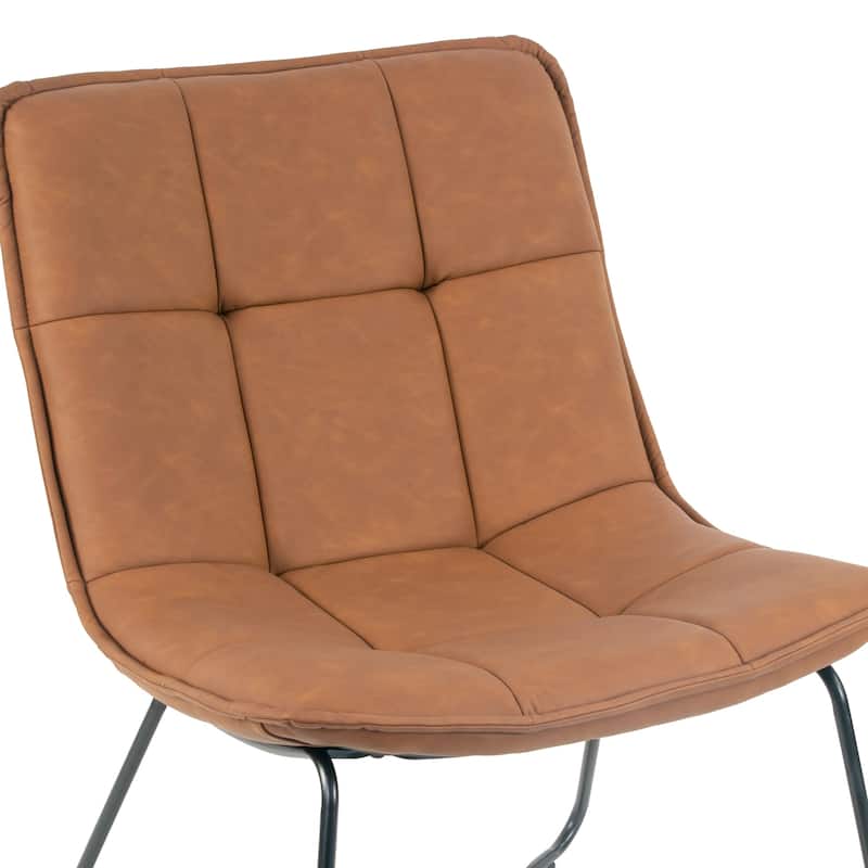 Aurele Armless Accent Chair with Black Metal Legs