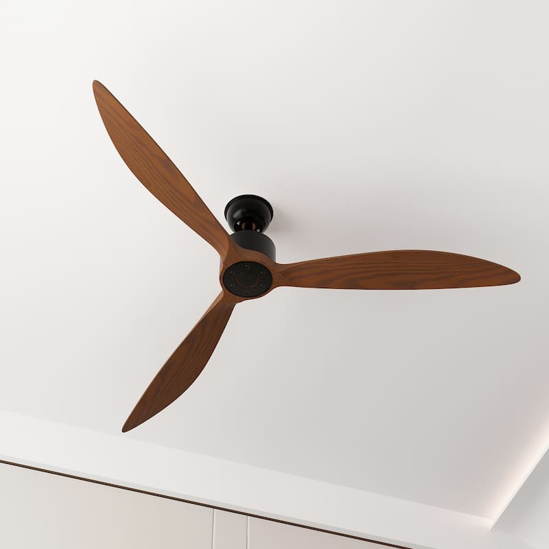 Walnut Ceiling Wood Fan with Remote, 6 Speeds,for All Seasons,Bedroom,Balcony,study