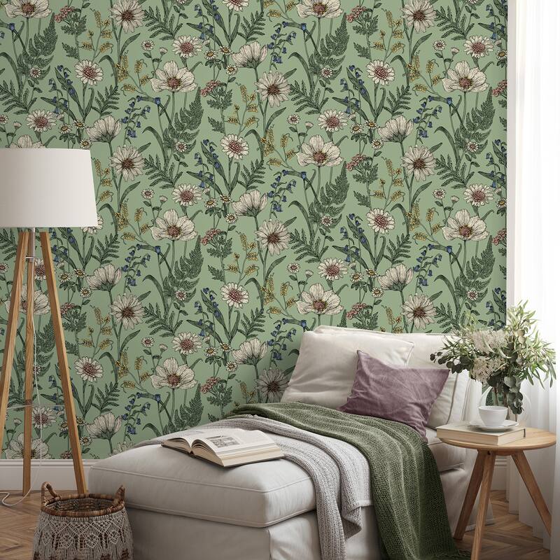 Fine Decor Arden Sage Wild Meadow Wallpaper