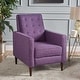 preview thumbnail 1 of 15, Mid-Century Modern Fabric Recliner Chair with Birch Legs by Christopher Knight Home Purple