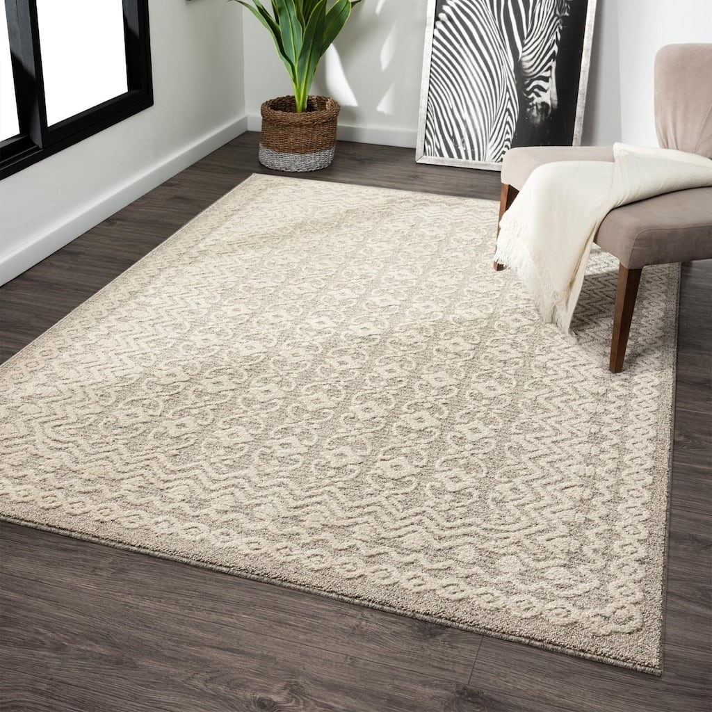 Luxe Weavers Moroccan Trellis Area Rug, Modern Floral Stain Resistant Carpet