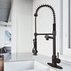 preview thumbnail 68 of 85, VIGO Zurich Pull-Down Spray Kitchen Faucet Faucet with Deck Plate - Matte Black