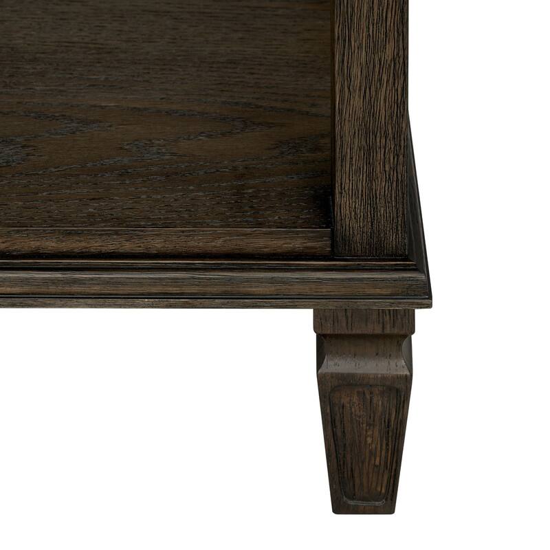 Victoria Bedside Table with Drawer and Open Shelf Antique Finish