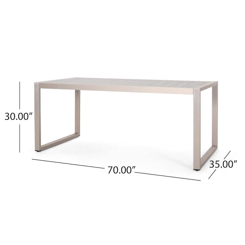 Navan Modern Aluminum Outdoor Dining Table by Christopher Knight Home - 70.00" L x 35.00" W x 30.00" H