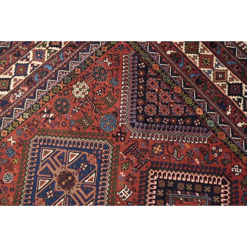 Hand Knotted Oriental 100% Wool Carpet Traditional Tribal Oranges & Rust Yalameh Area Rug - 13' 1'' X 10' 0''