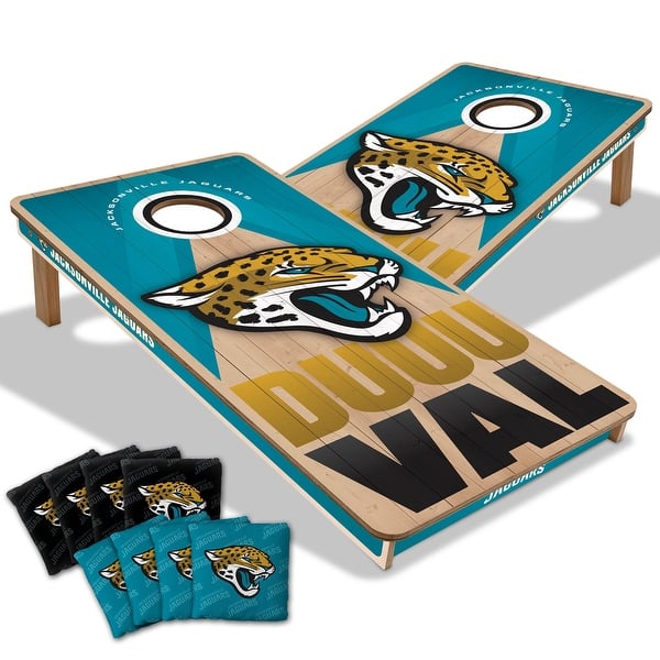slide 2 of 7, Jacksonville Jaguars NFL 2x4 Professional Cornhole Board Set Include Carrying Case