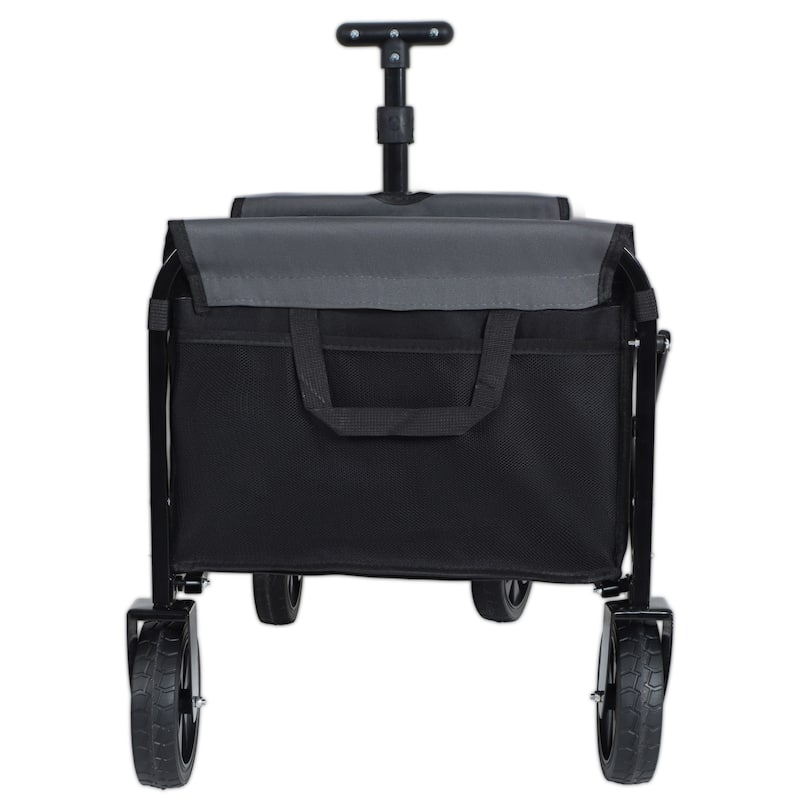 Convertible Steel Folding Camping Wagon Cart,Storage Compartment