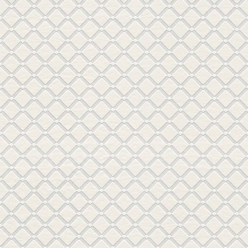 Brewster Armin White Diamond Trellis Paintable Wallpaper - 396in x 20.9in x 0.025in