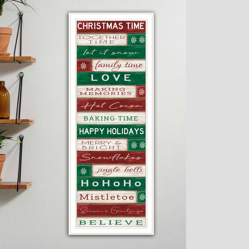 Framed Wall Art - Christmas Time, White Frame