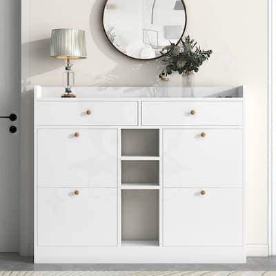 Multifunctional 2-Tier Shoe Storage Organizer with Drawers