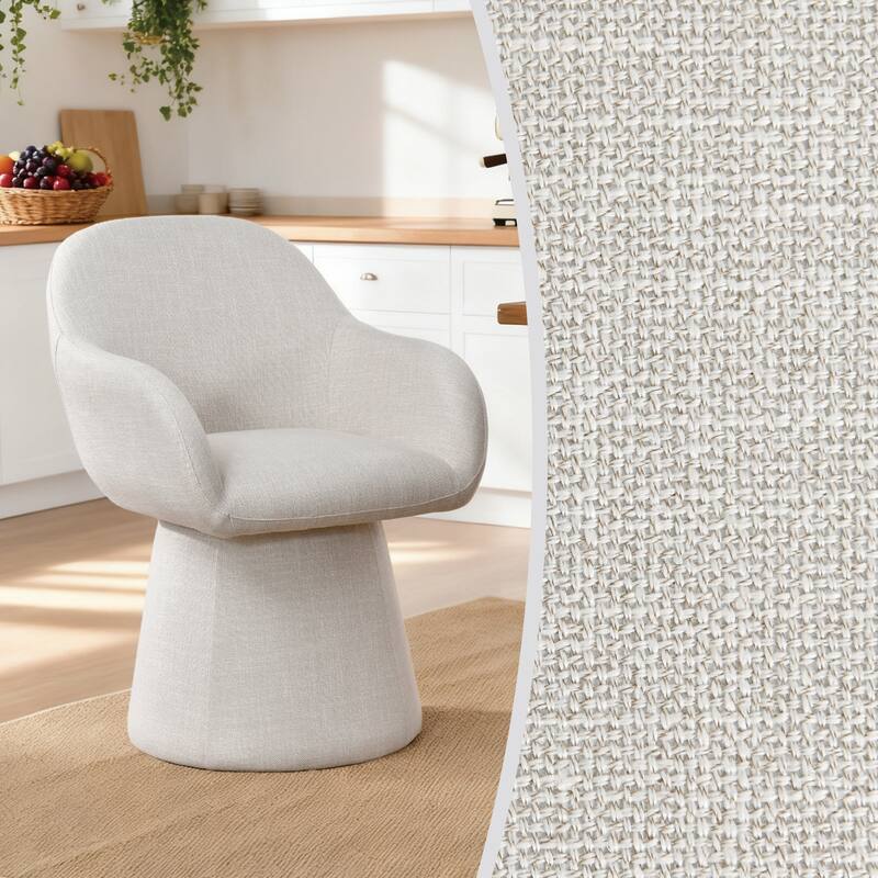 Modern 22.5" W Upholstered Swivel Barrel Back Dining Chair