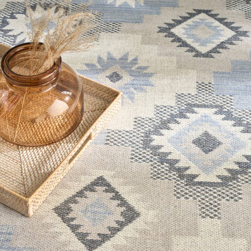 Nourison Copenhagen Flatwoven Wool Indoor only Geometric Area Rug
