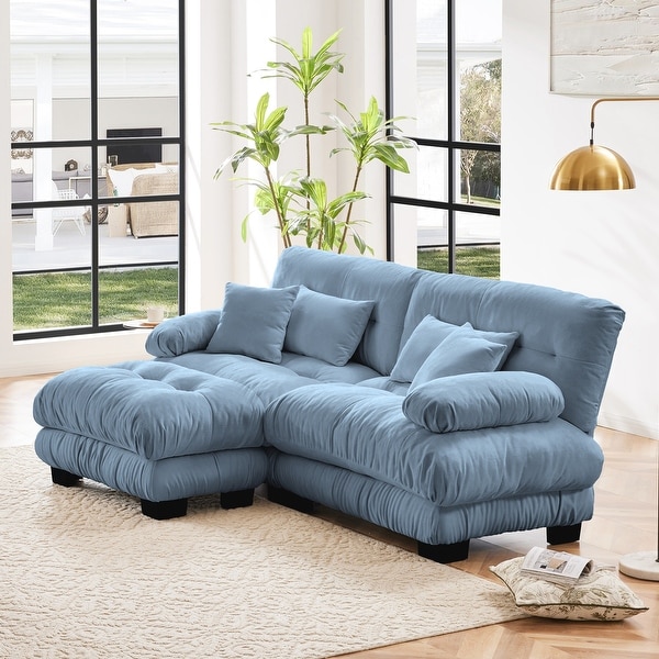 Cloud Couch 2-Seater Sofa with Convertible Ottoman - On Sale - Bed