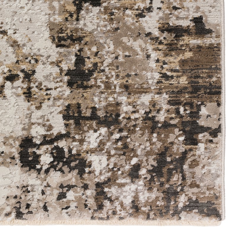 Emery Abstract Taupe Machine Made Rug