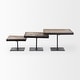 preview thumbnail 9 of 14, Lorenz Light Brown Wood w/Black Metal Base Round Decorative Display Stands (Set of 3)