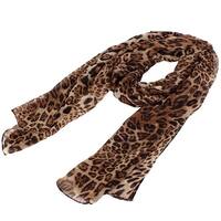 Unique Bargains Women Neck Chiffon Leopard Cheetah Print Wrap Stole Shawl Scarf - 59 7/8 x 14 1/8 inches (L*W)