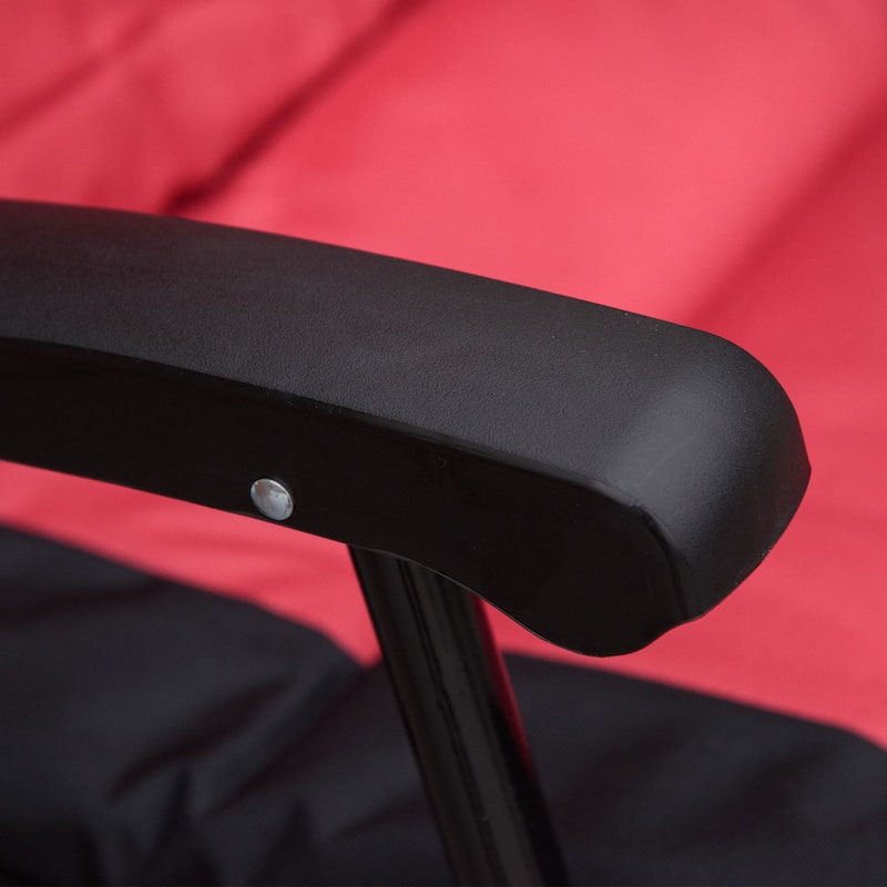 Outsunny 2 Piece Outdoor Patio Furniture Set with 2 Folding Padded Rocking Chairs, Bistro Style for Porch, Camping, Balcony