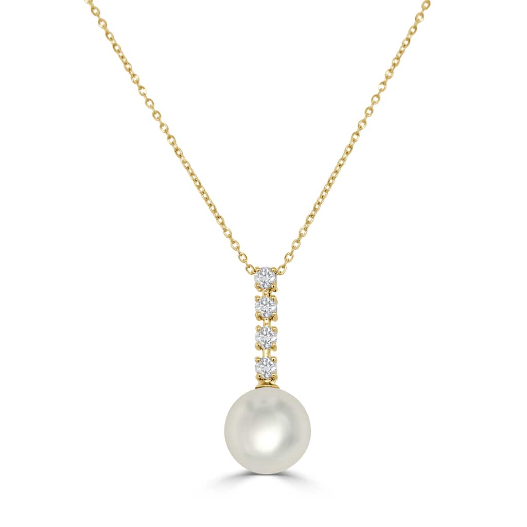 Joelle Collection Pearl & Diamond Pendant 14K Gold