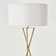 preview thumbnail 5 of 11, Brightech Jaxon 60 in. Antique Brass Tripod Super Bright LED Midcentury Modern Floor Lamp with White Fabric Drum Shade