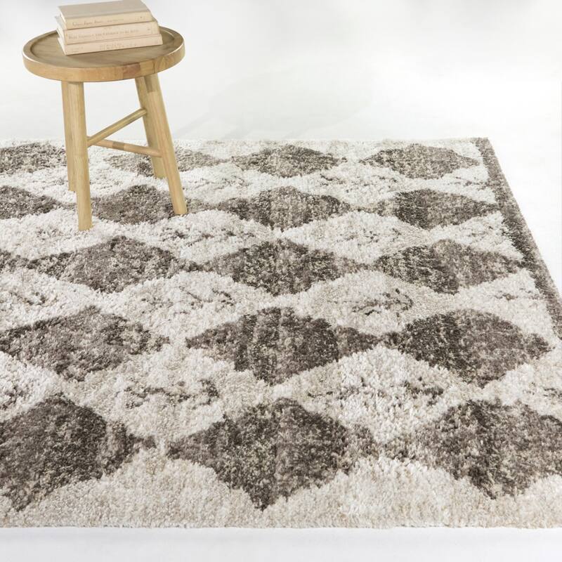 Lamar Moroccan Diamond Area Rug - 7'10" x 10' - Cream - Rectangle