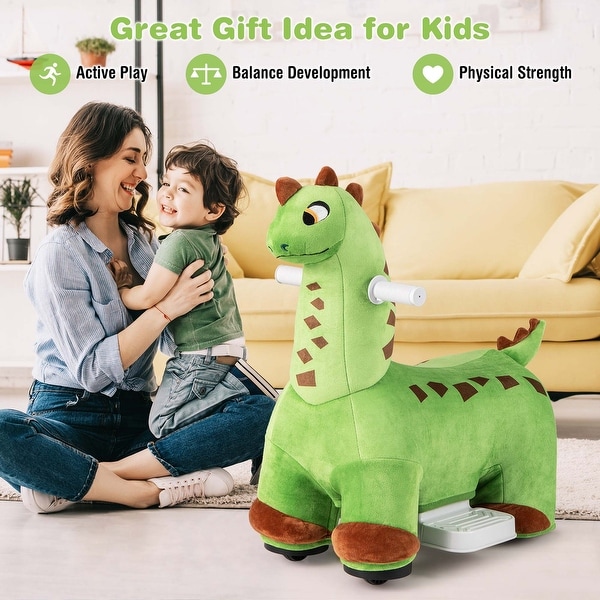 Costway 6V Kids Ride on Dinosaur with Padded Sea Foot Pedal