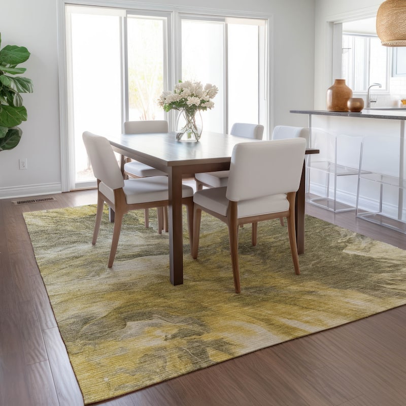 Machine Washable Indoor/ Outdoor Chantille Contemporary Splash Rug