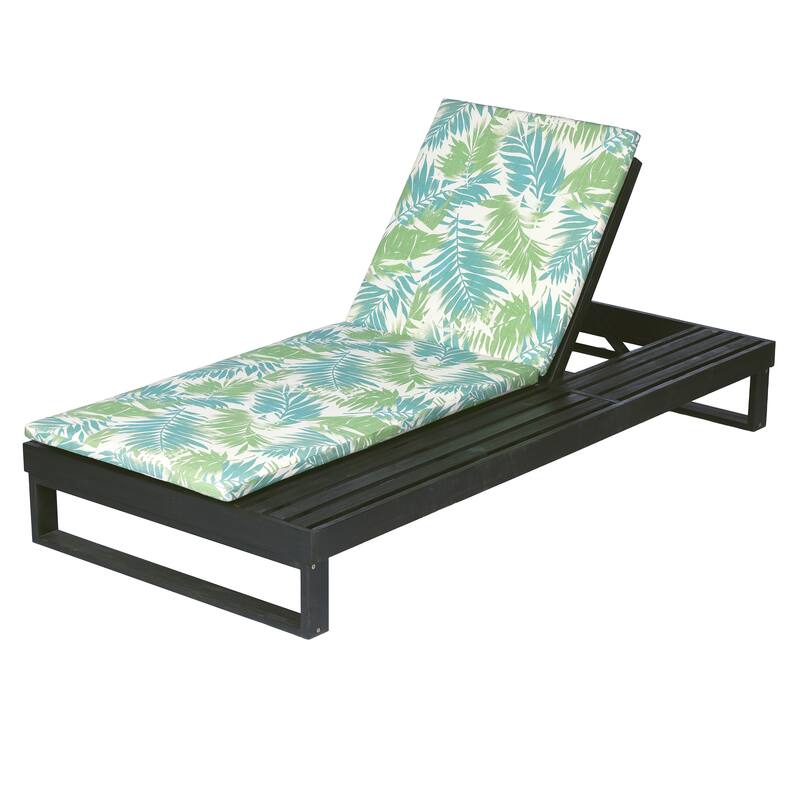 Christopher Knight Home - Modern Outdoor Acacia Wood Chaise Lounge with 4-Position Adjustable Backrest & 2-Fold Cushion