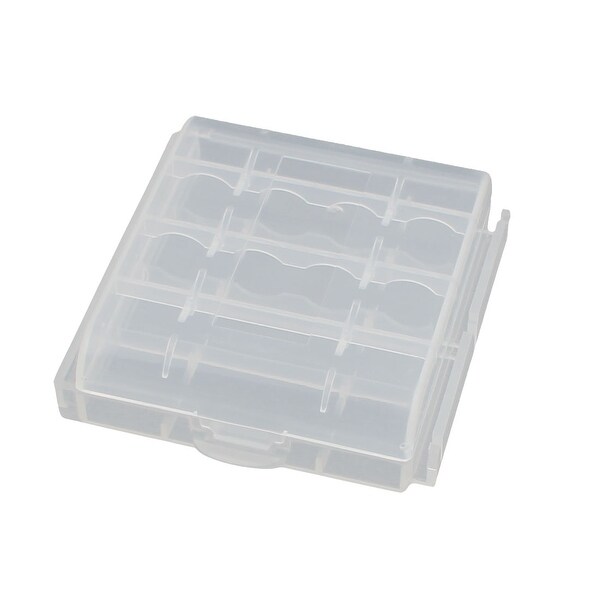 63mmx61mmx18mm Hard Plastic Battery Storage Case Holder Organizer Transparent