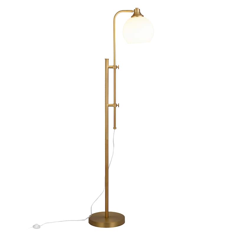 Antho Height Adjustable Floor Lamp with Glass Shade