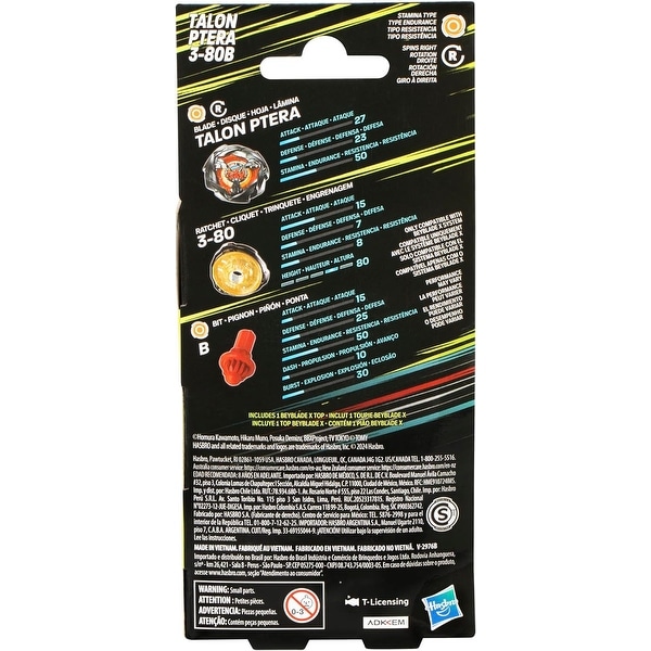 BEYBLADE X Talon Ptera 3-80B Booster Pack Set with Stamina Type