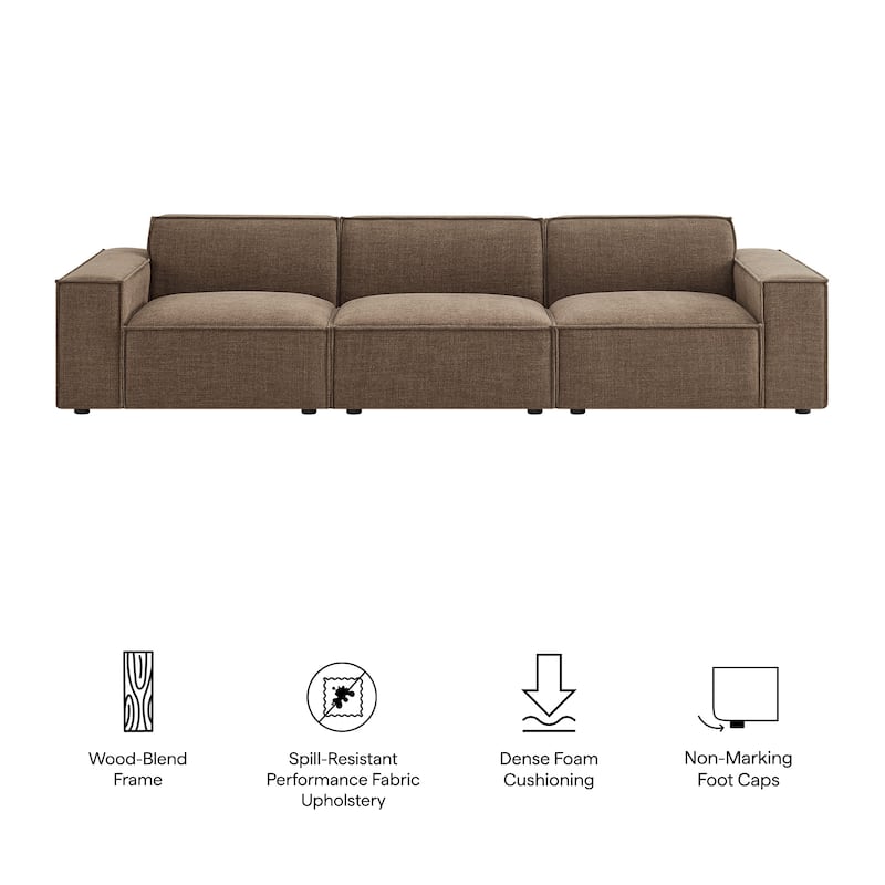 Restore 3-Piece Performance Fabric Upholstered Modular Sofa Set