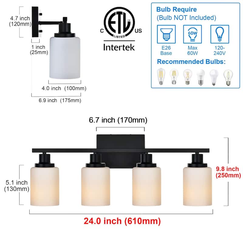 4-Light Bathroom Vanity Light