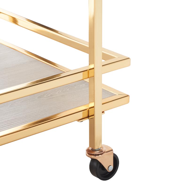 SAFAVIEH Home Collection Lameris 2 Tier Bar Cart With Handles - 30" L x 18" W x 33" H