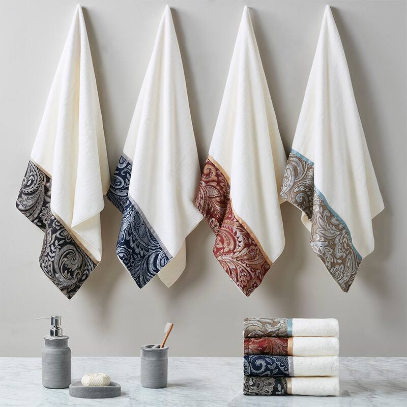 6-Piece Cotton Jacquard Towel Set - N/A