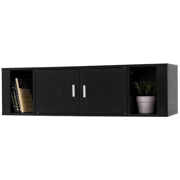 Shop Costway 2 Cube Wall Mounted Floating Hutch 2 Door Media