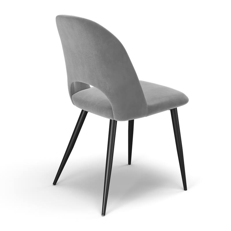 Victor Velvet Side Chair Black Legs (Set of 2)