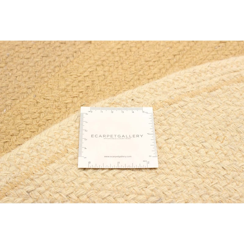 ECARPETGALLERY Braid weave Sienna Tan Wool Rug - 4'0 x 6'2