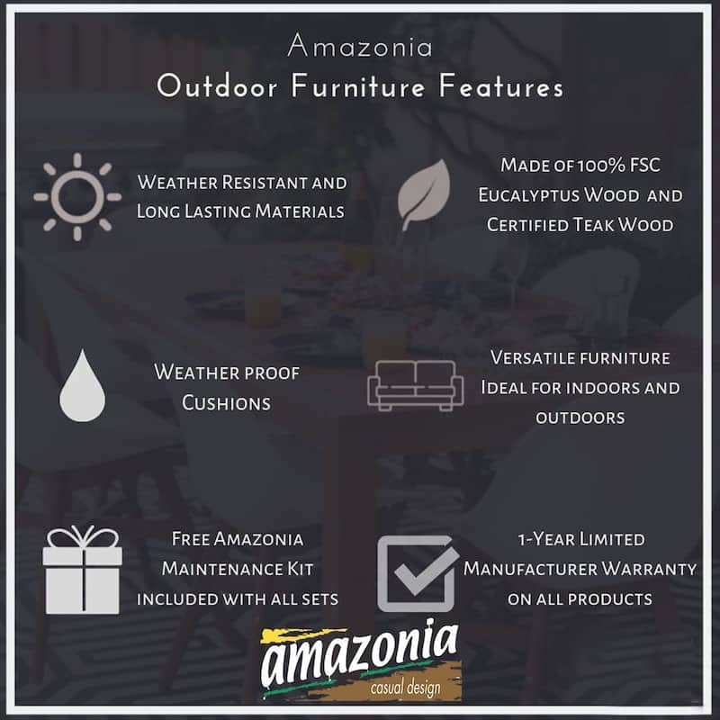 Amazonia Teak 11-piece Extendable Patio Dining Set with Cushions - 11 Piece