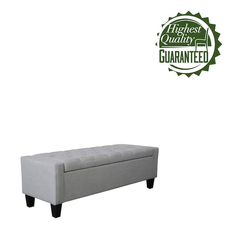 Porthos Home Wren Fabric Button Tufted Storage Bench
