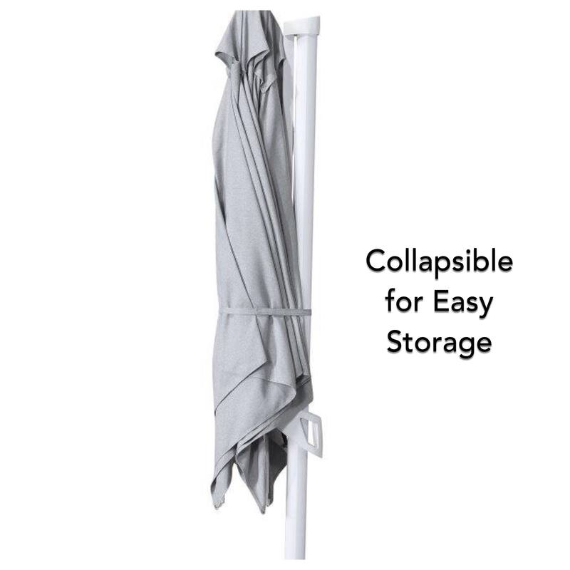 Margutta 10 ft. Square Aluminum Cantilever Tilt Outdoor Patio Umbrella with Granite Base in Mouse Gray