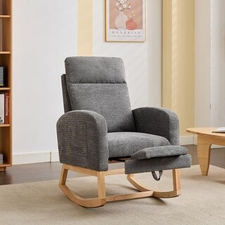 Modern Accent Rocking Chair Rocking Chair with Solid Wood Legs ...