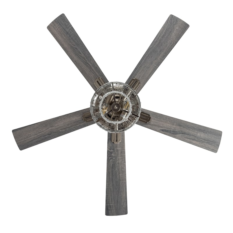 Copper Grove Olivia Satin Nickel 52-in. Beaded Braid LED Ceiling Fan - 52"L x 52"W x 21"H