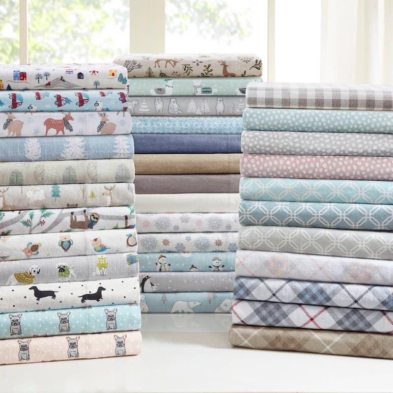 Madison Park Cozy Cotton Flannel Printed Sheet Set