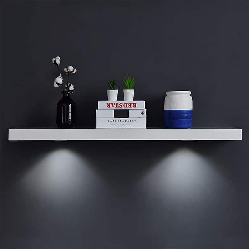 Floating Shelf - 9.2"D x 48"W x 1.5"H - 9.2"D x 48"W x 1.5"H - Led Floating Shelf White
